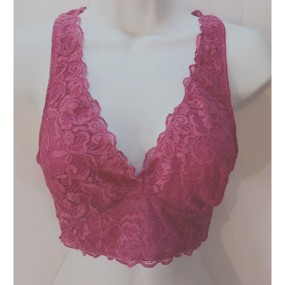 Serra Cross Back Bralette, Women's Bra, Medium, Rose Pink